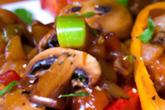 Delicious Harmony: Tofu-Stuffed Peppers with Mushrooms