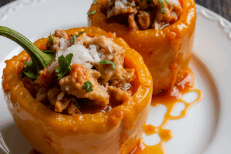 Spicy Buffalo Chicken Stuffed Peppers