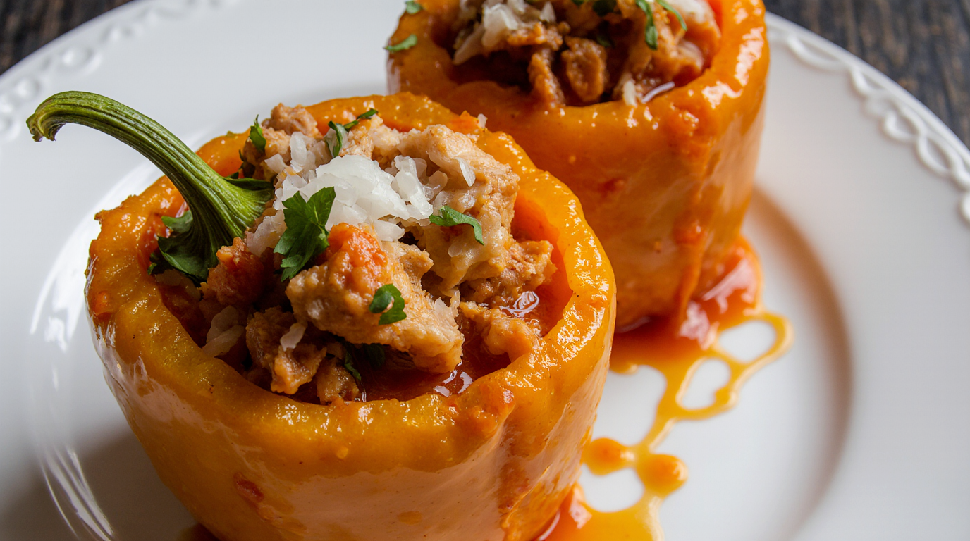Spicy Buffalo Chicken Stuffed Peppers