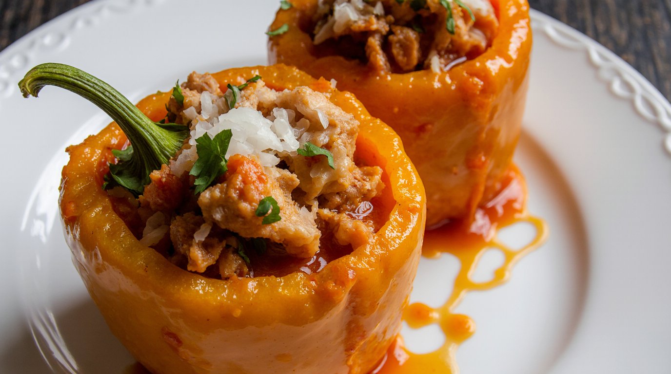Spicy Buffalo Chicken Stuffed Peppers