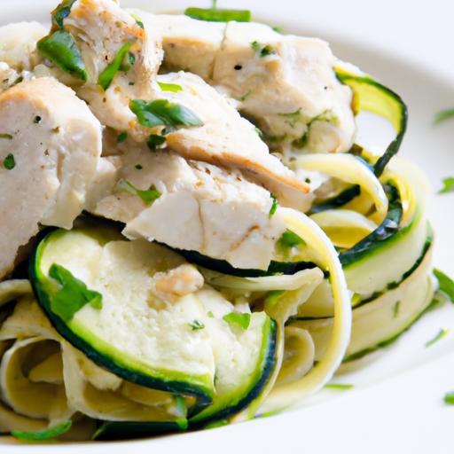 Delicious Low-Carb Chicken Alfredo with Zucchini Noodles!