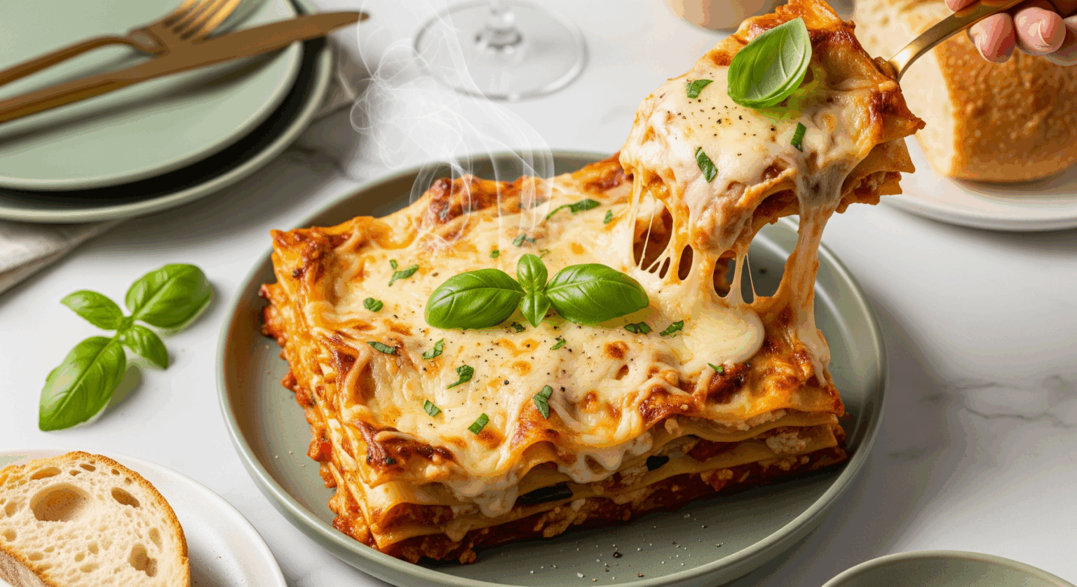 Vegetable lasagna with white sauce