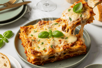 Vegetable lasagna with white sauce