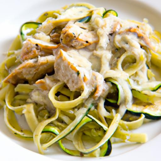 Delicious Low-Carb Chicken Alfredo with Zucchini Noodles!