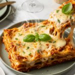 Vegetable lasagna with white sauce