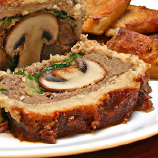Decadent Stuffed Meatloaf with Savory Onion and Mushroom
