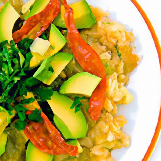 Zesty Avocado Citrus Salsa Paired with Crispy Garlic Rice