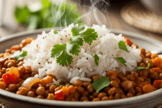 Savor the Tropics: Coconut Caribbean Rice and Lentils Delight