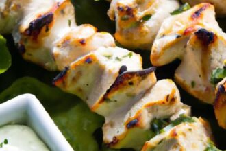 Flavorful Souvlaki Chicken Skewers with Creamy Tzatziki