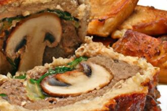 Decadent Stuffed Meatloaf with Savory Onion and Mushroom