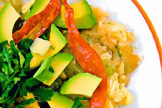 Zesty Avocado Citrus Salsa Paired with Crispy Garlic Rice