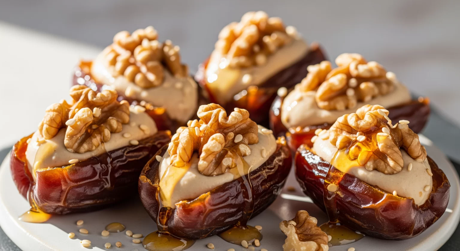 Dates with Tahini and Walnuts: An Easy and Traditional Middle Eastern Sweet