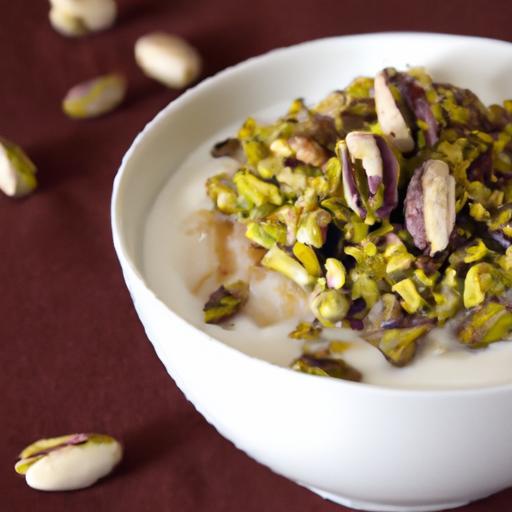 Indulge in Creamy Rice Pudding Topped with Crunchy Pistachios